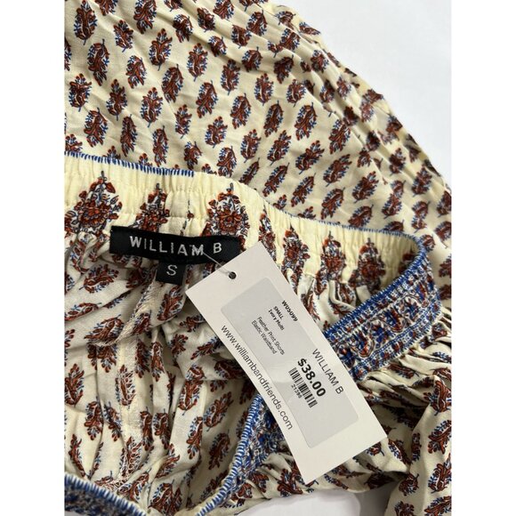 William B Feather Print Shorts in Ivory Multi - Picture 3 of 3